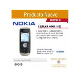 Celular Nokia 1800 Telcel Nuevo