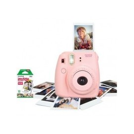 Cámara Instax Mini 8 Rosa Rosa + Rollo de 10